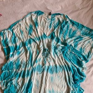 Blue tie dye coverup